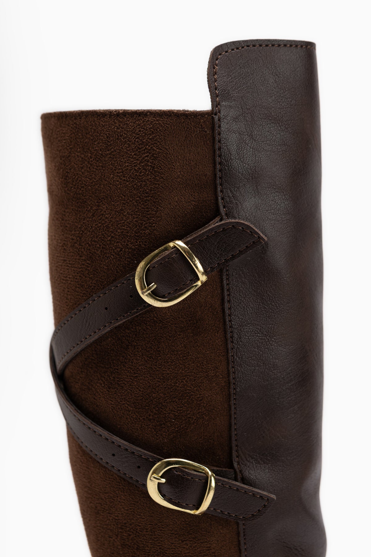Hilda Brown Suede Belted Women’s Boots