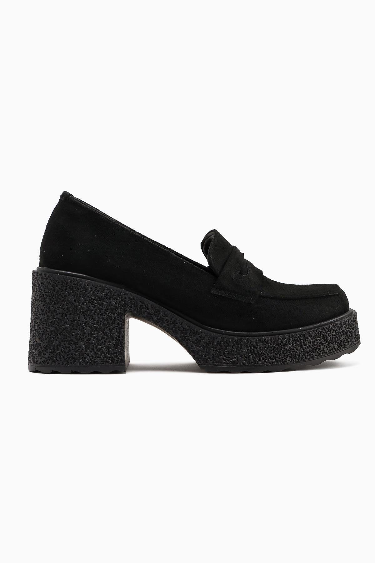 Boi Black Suede Platform Women's Casual Shoe