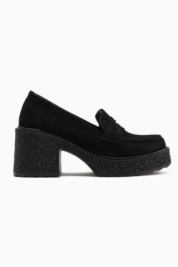 Boi Black Suede Platform Women's Casual Shoe