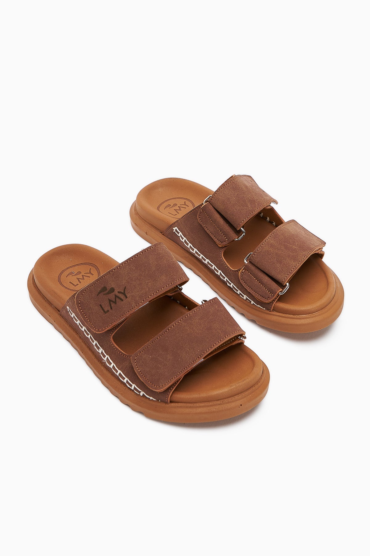 Yumi Women's Taba Slipper with Embroidery Detail and Double Strap