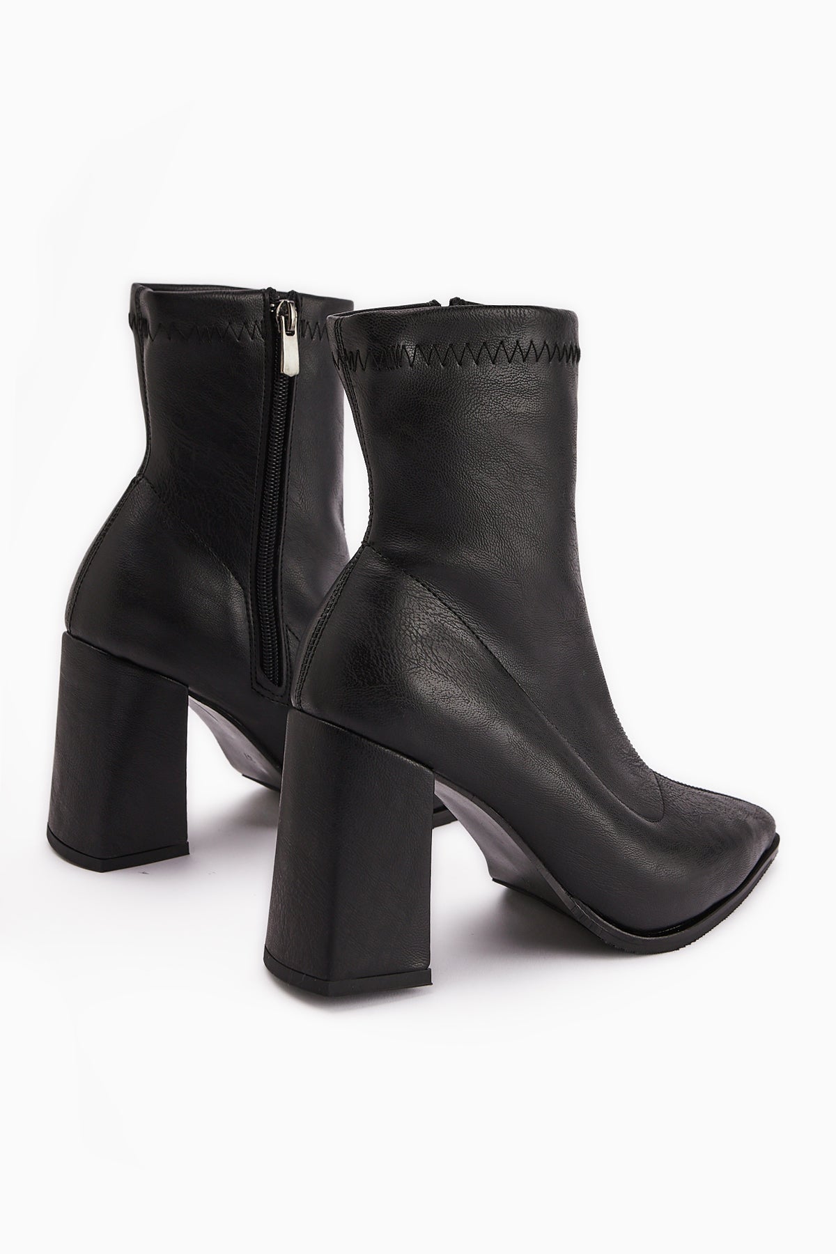 Susy Black Chunky Heel Stretch Women's Boot