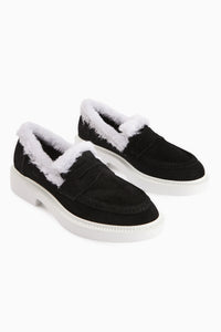 Genuine Leather Tommie Black Suede Fur Casual Shoes Women’s