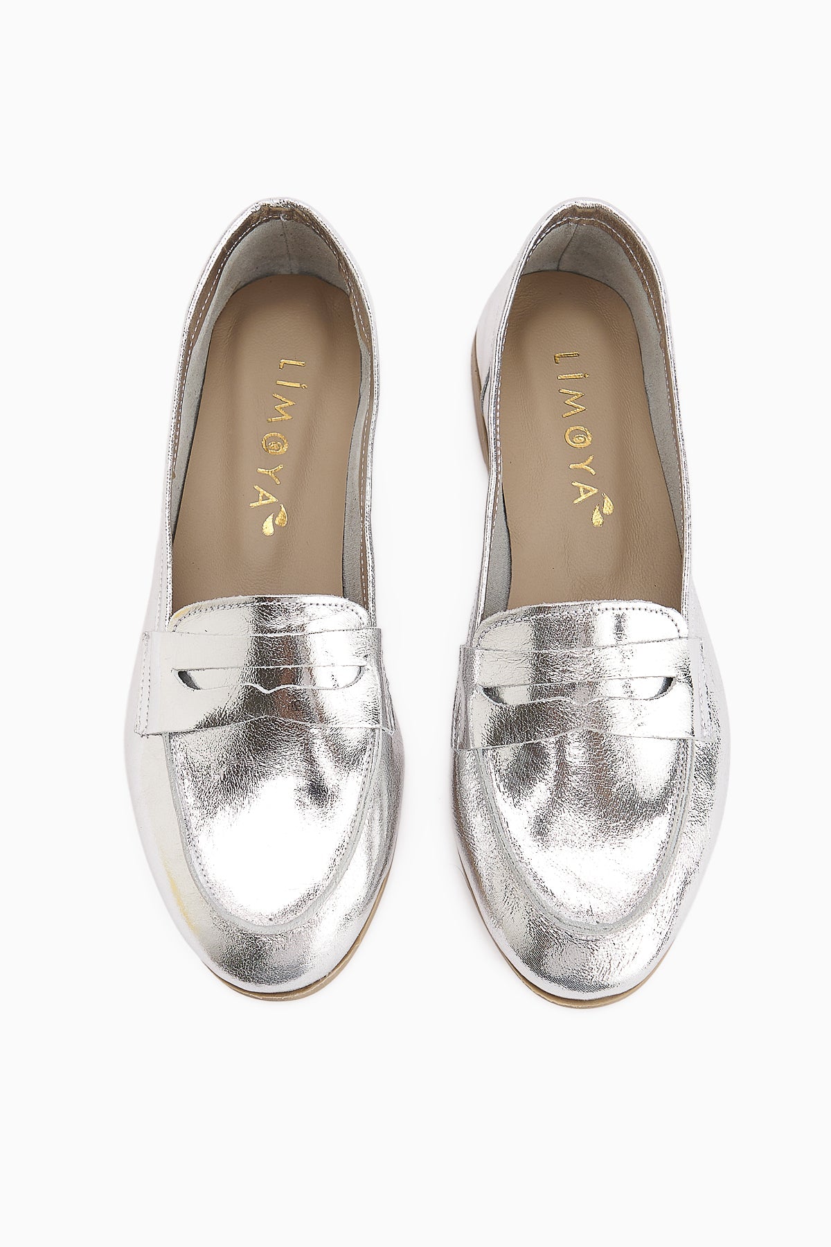 Solina – Genuine Leather Silver Patent Casual Loafer