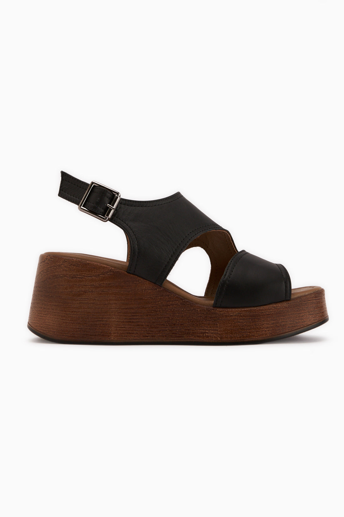 Olea Genuine Leather Black Wedge Women’s Sandal