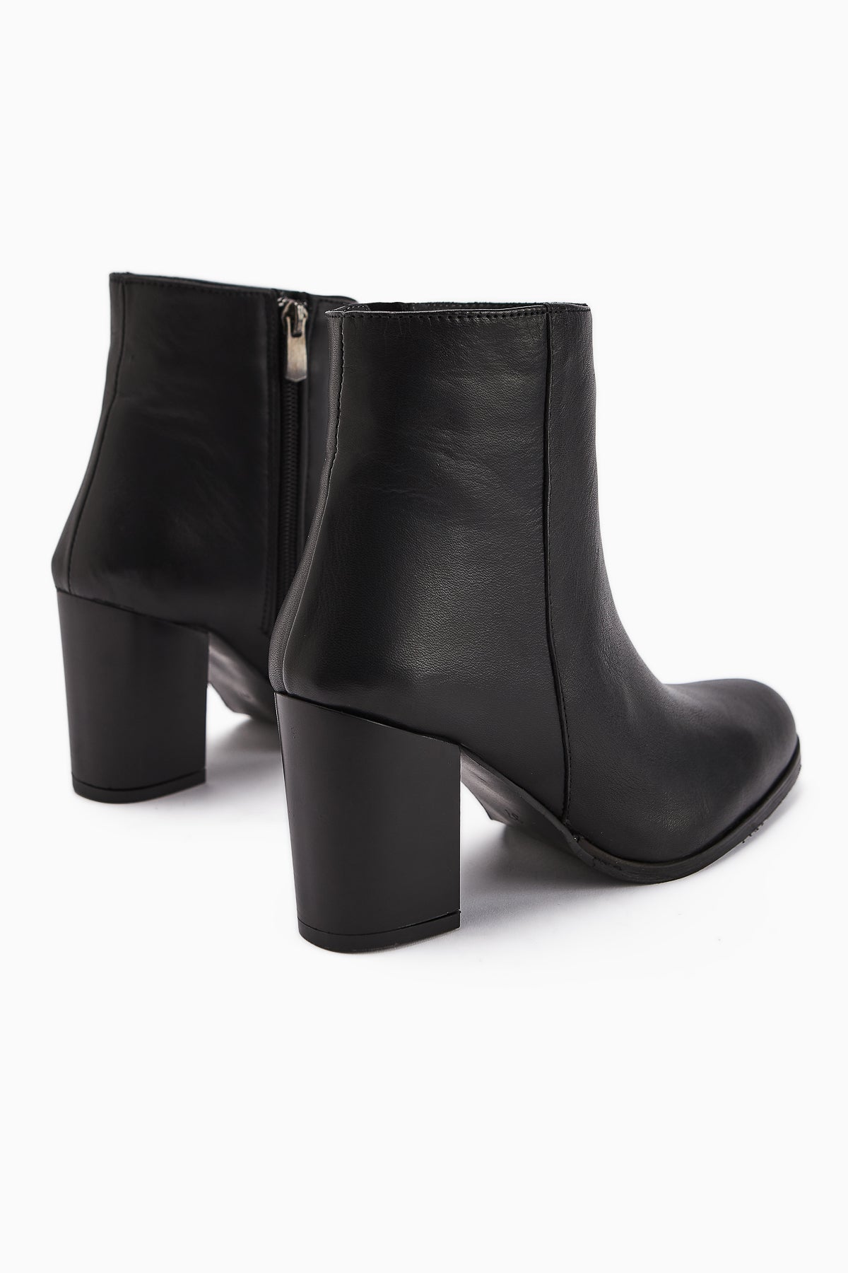 Teres Genuine Leather Black Heeled Women's Boot