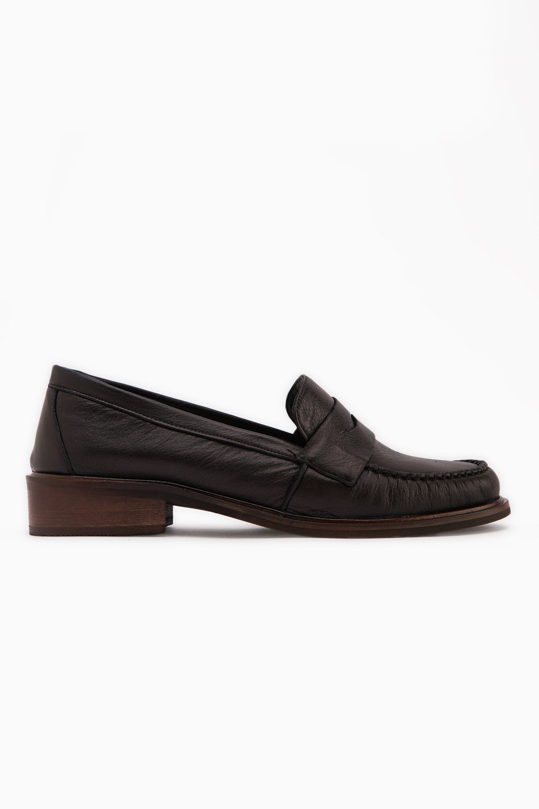 Genuine Leather Black Penny Loafer Women’s Shoes