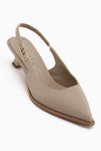 Gina Beige Short Heeled Women’s Shoes
