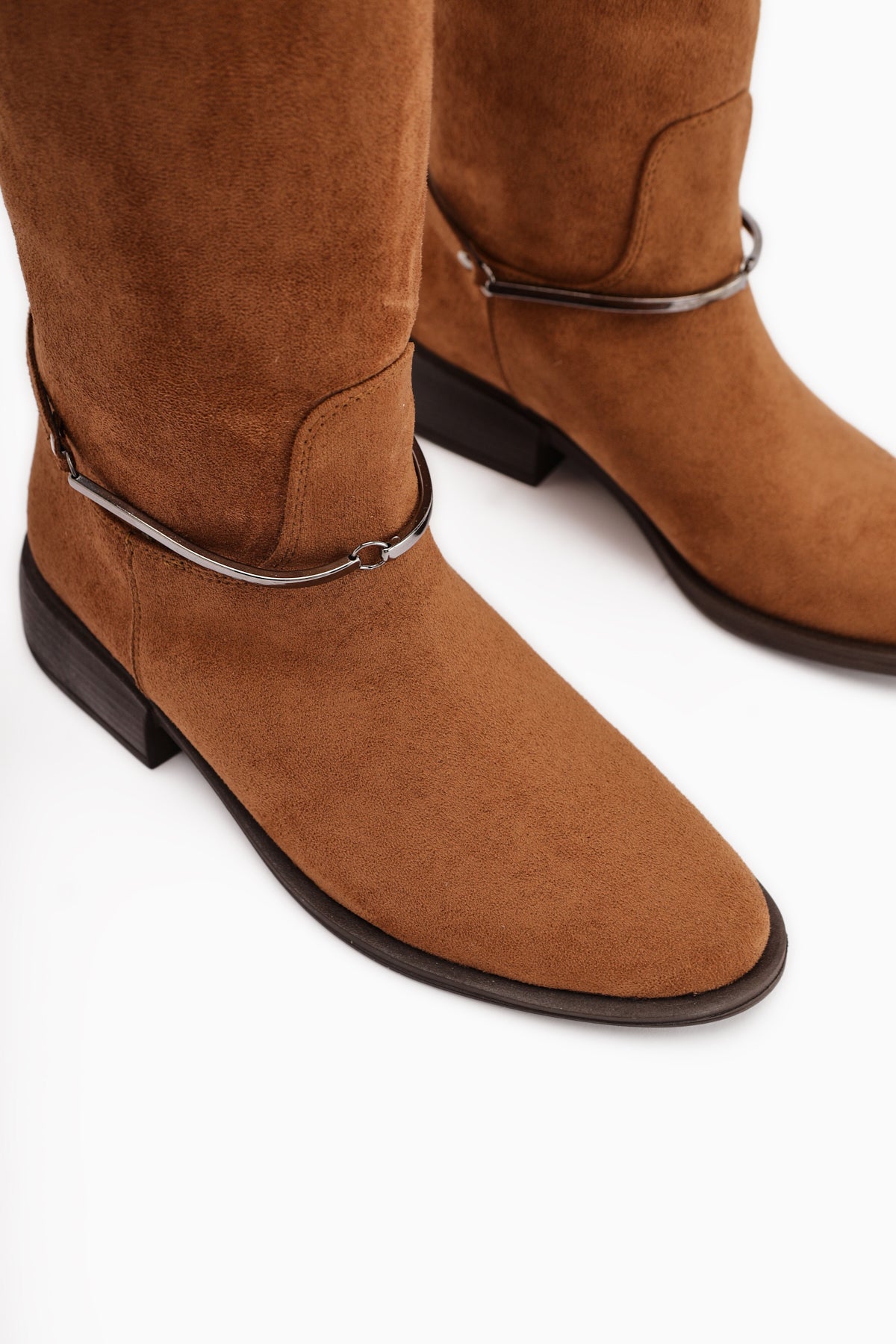 Zeina Taba Suede Buckled Women's Boots