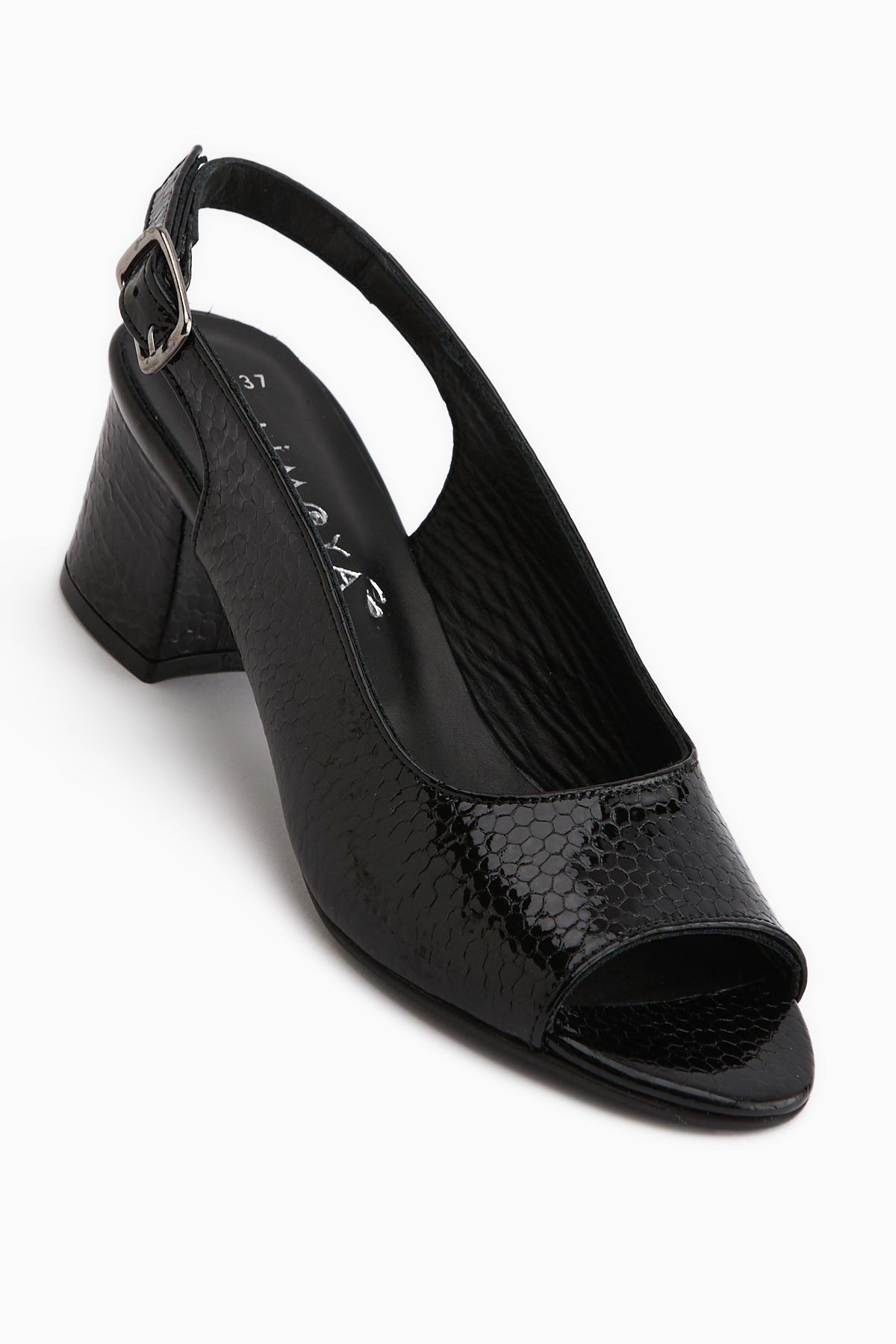 Catia Genuine Leather Black Snake Pattern Women’s Sandal