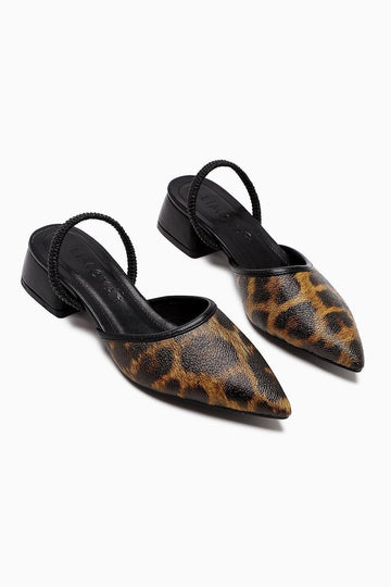 Rosa – Leopard Pointed-Toe Low-Heel Sandal (Women)