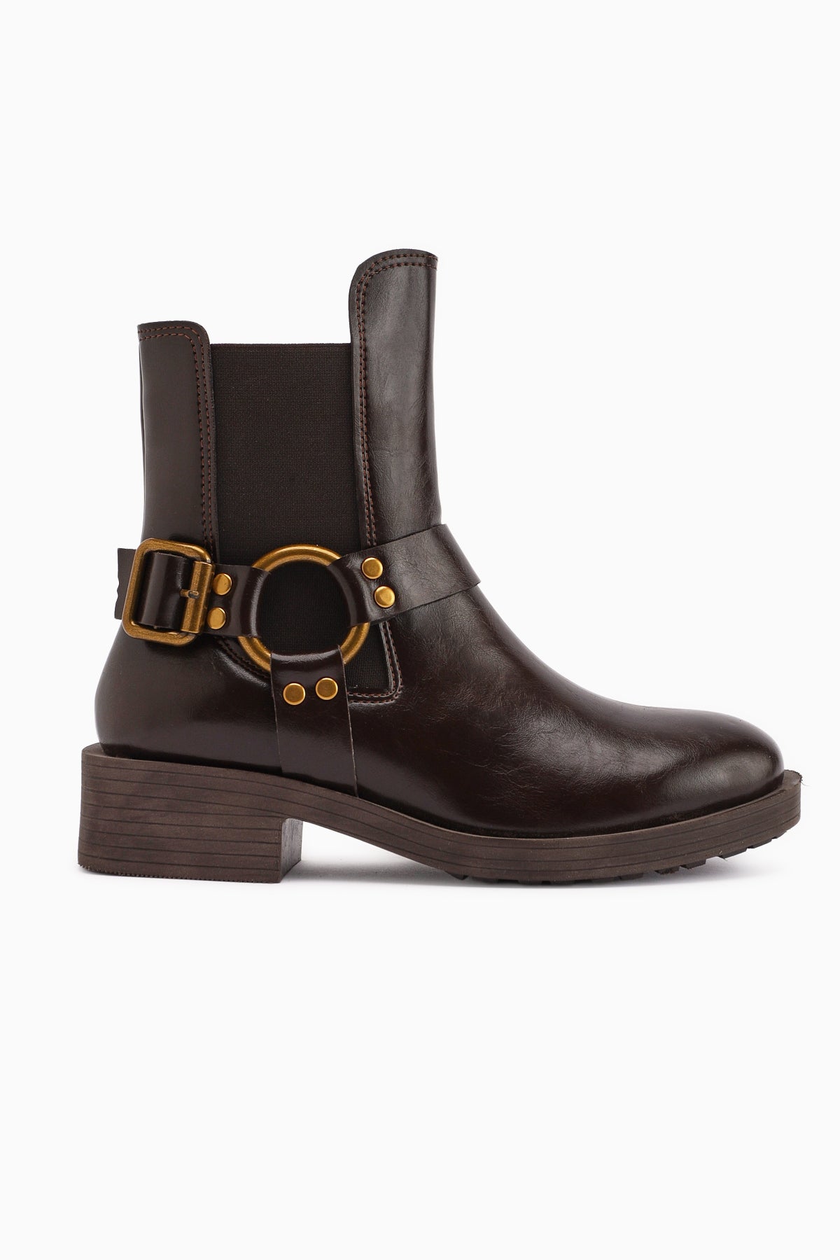 Janis – Brown Buckle-Detail Boot (Women)