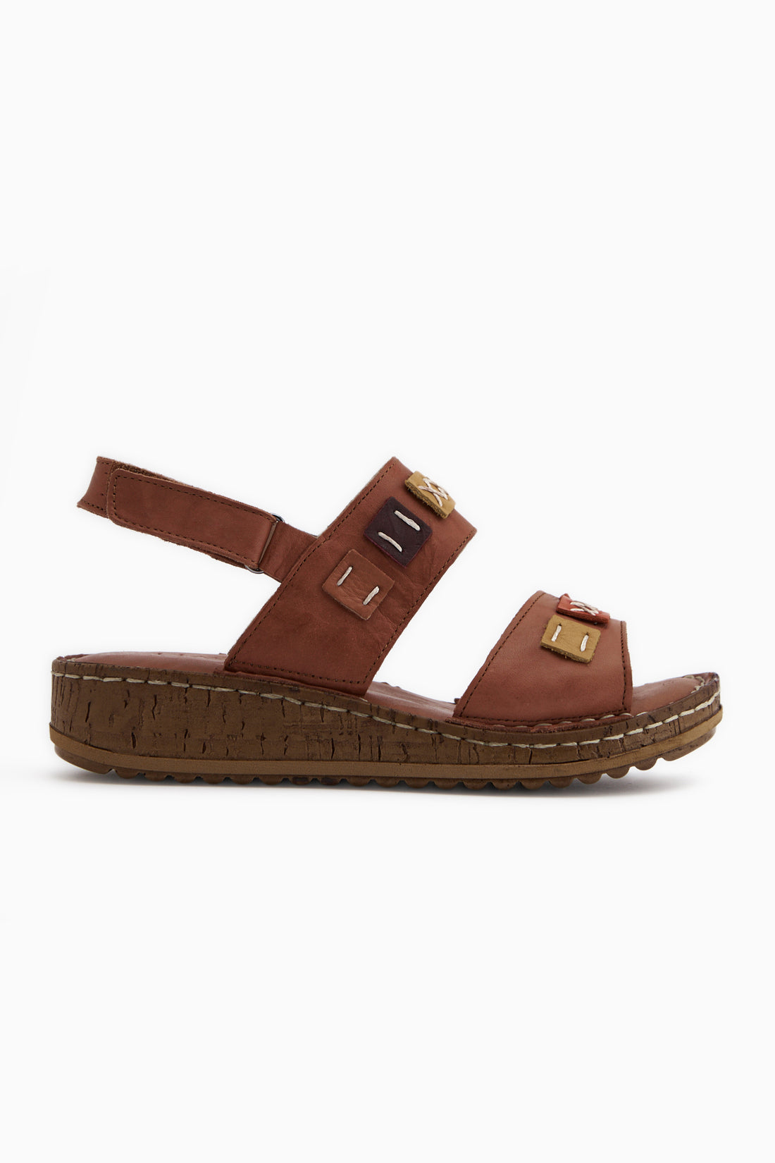 Genuine Leather Loreta Tan Double Strap Women’s Sandal