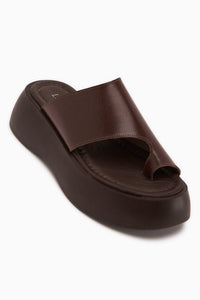 Carol Genuine Leather Brown Thong Women’s Slippers