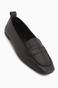 Genuine Leather Black Square-Toed Women’s Ballet Flats