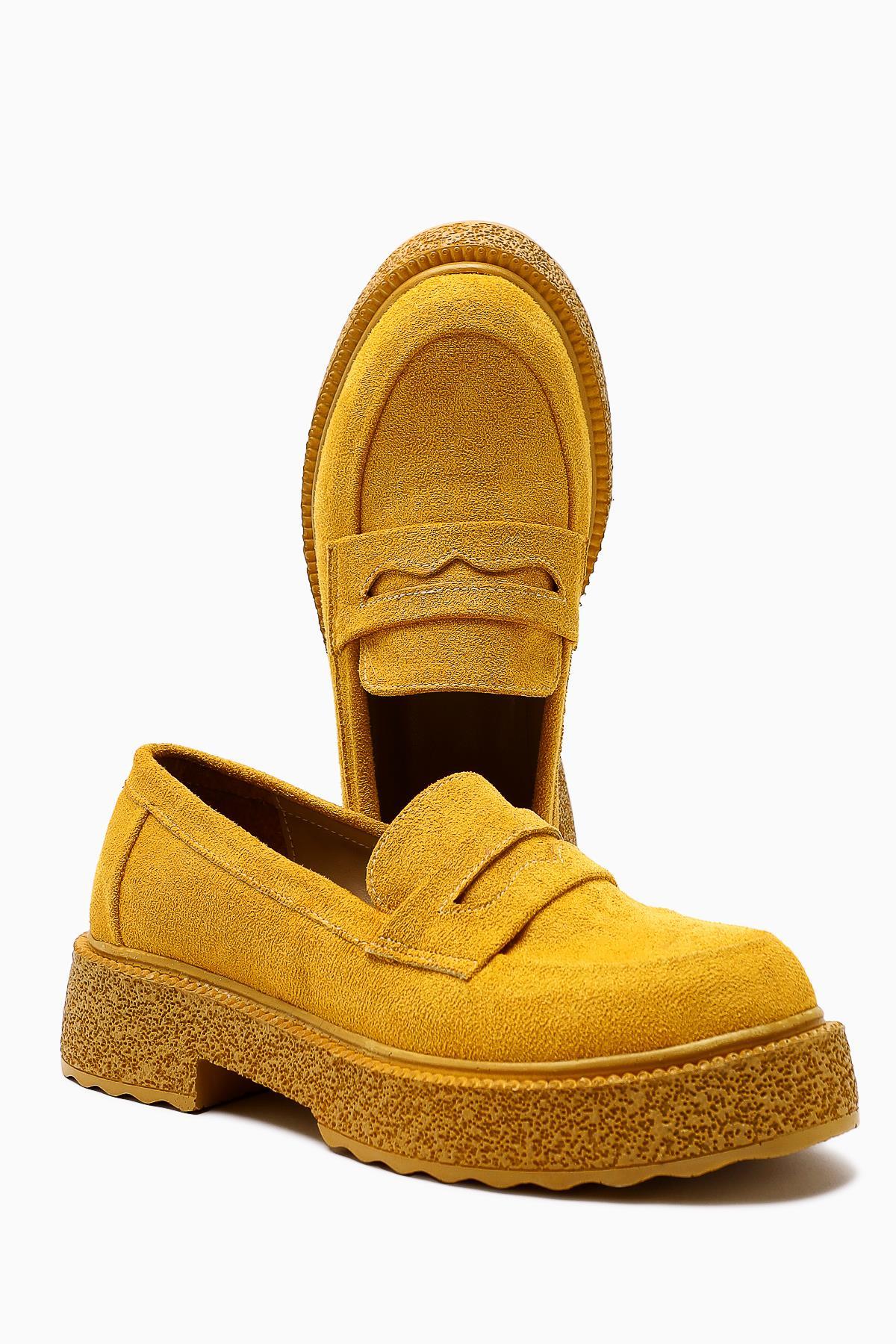 Bojan Mustard Suede Thick Soled Casual Shoes