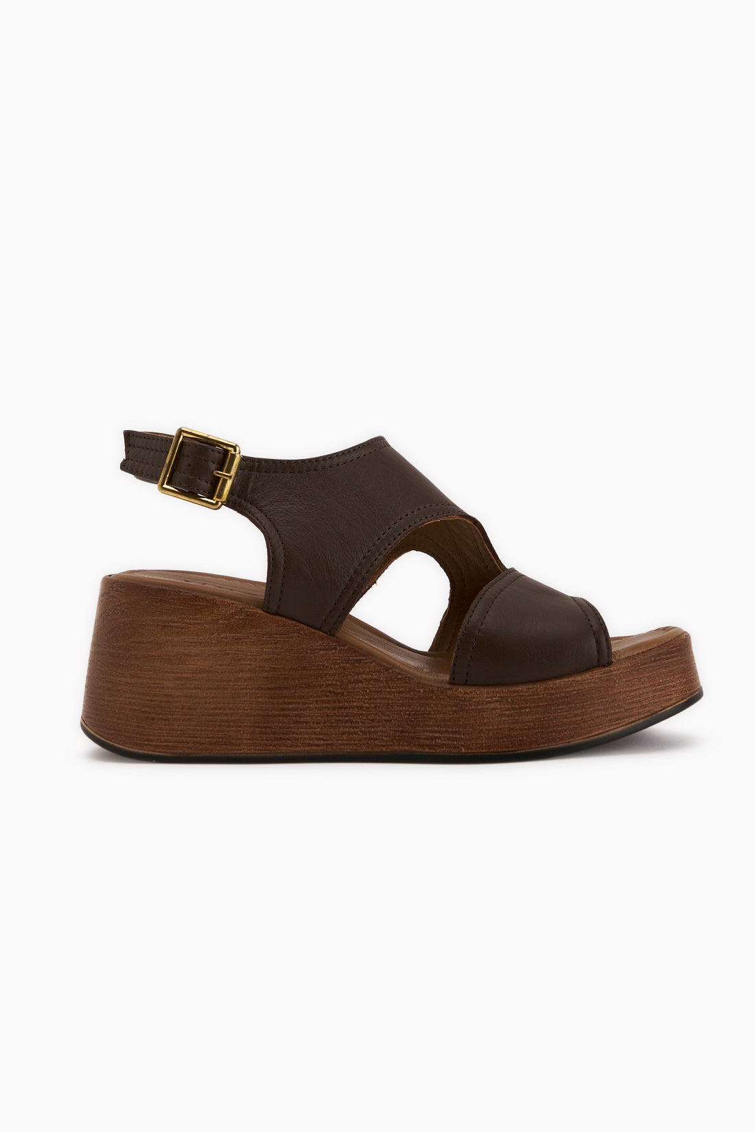Olea Genuine Leather Brown Wedge Women’s Sandal