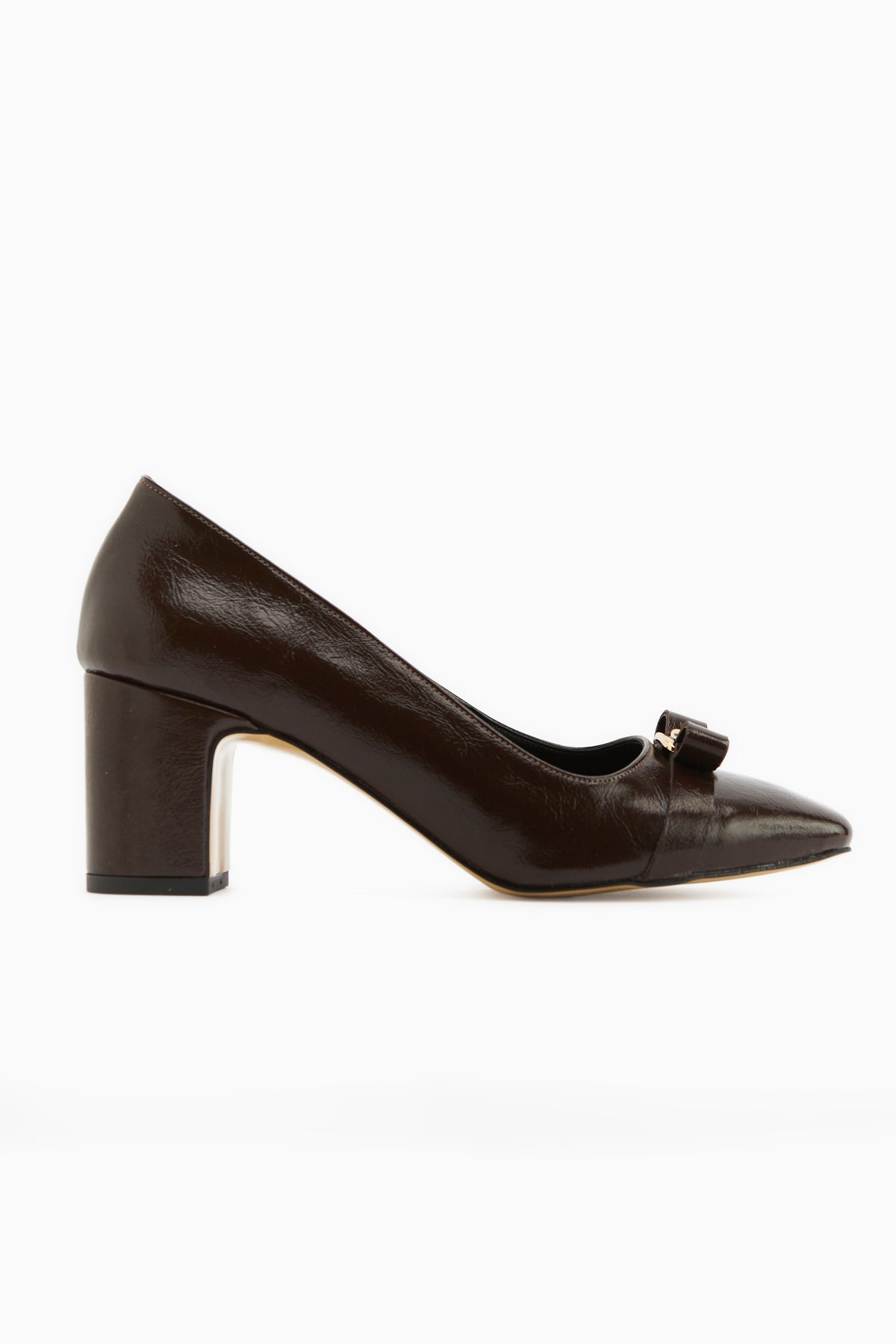 Lois Brown Buckled Square Toe Women’s Heeled Shoes