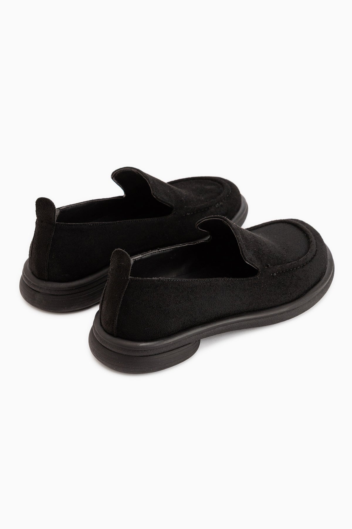 Greta Siyah Süet Kalın Taban Kadın Loafer