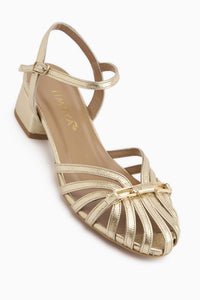 Genuine Leather Serry Gold Buckle Women’s Sandal