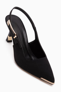 Lavin Black Stone Detailed Women’s Heeled Shoes