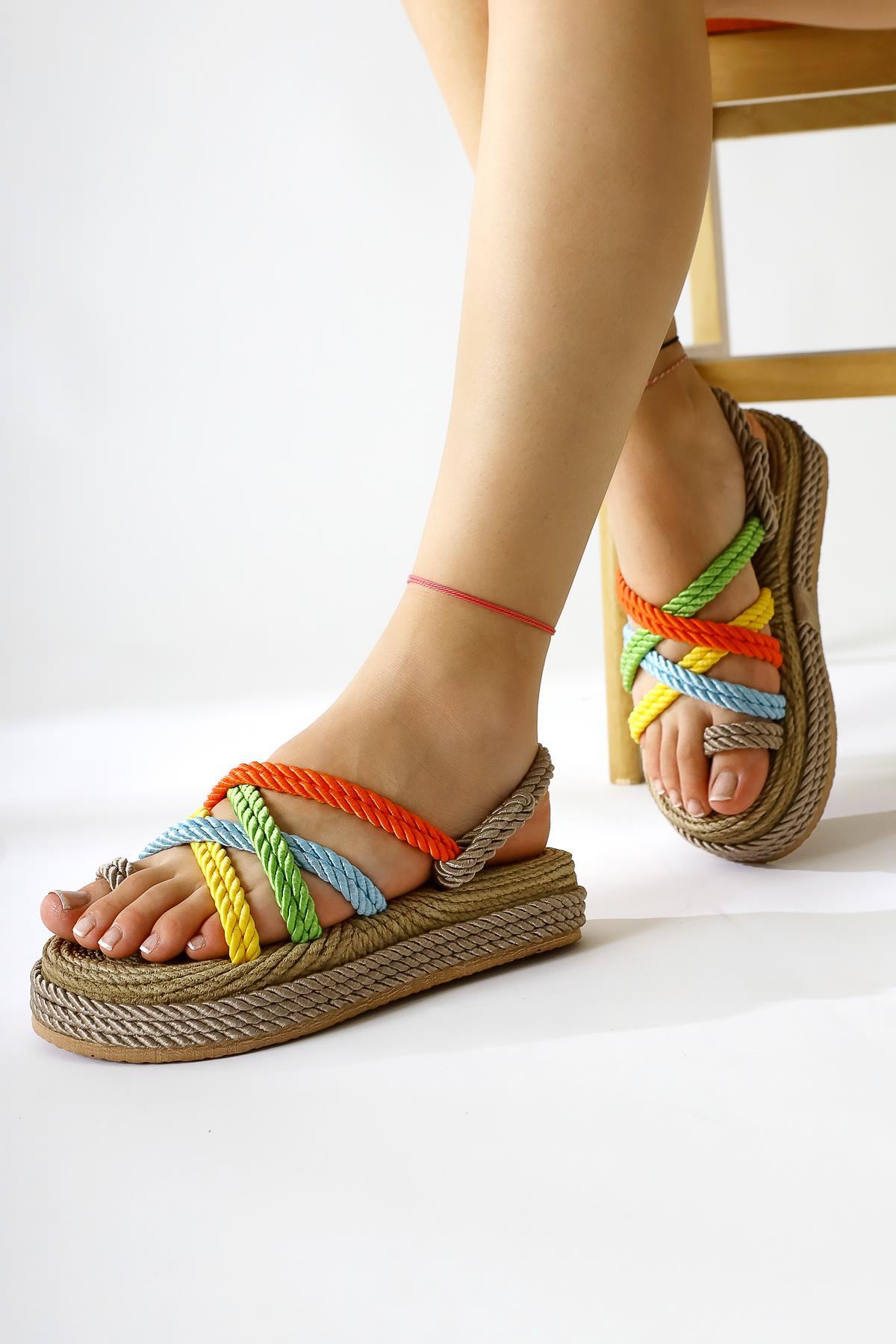 Spresa Mink Thick Soled Rope Sandals