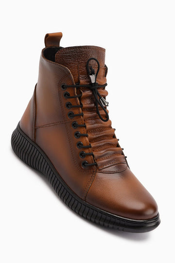 Jina Genuine Leather – Cognac Lace-Up Boot (Women)