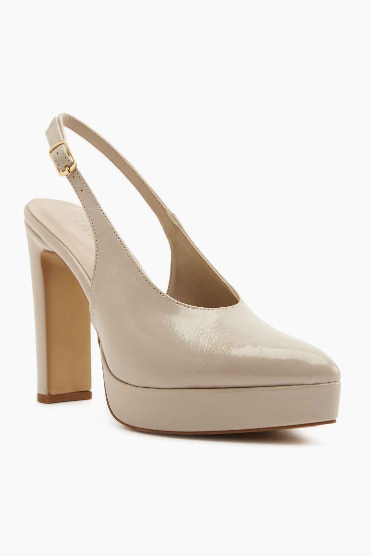 Ramia Beige Pointed Toe Platform Heeled Women’s Shoes