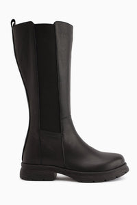 Rubi Genuine Leather Black Elasticated Boots