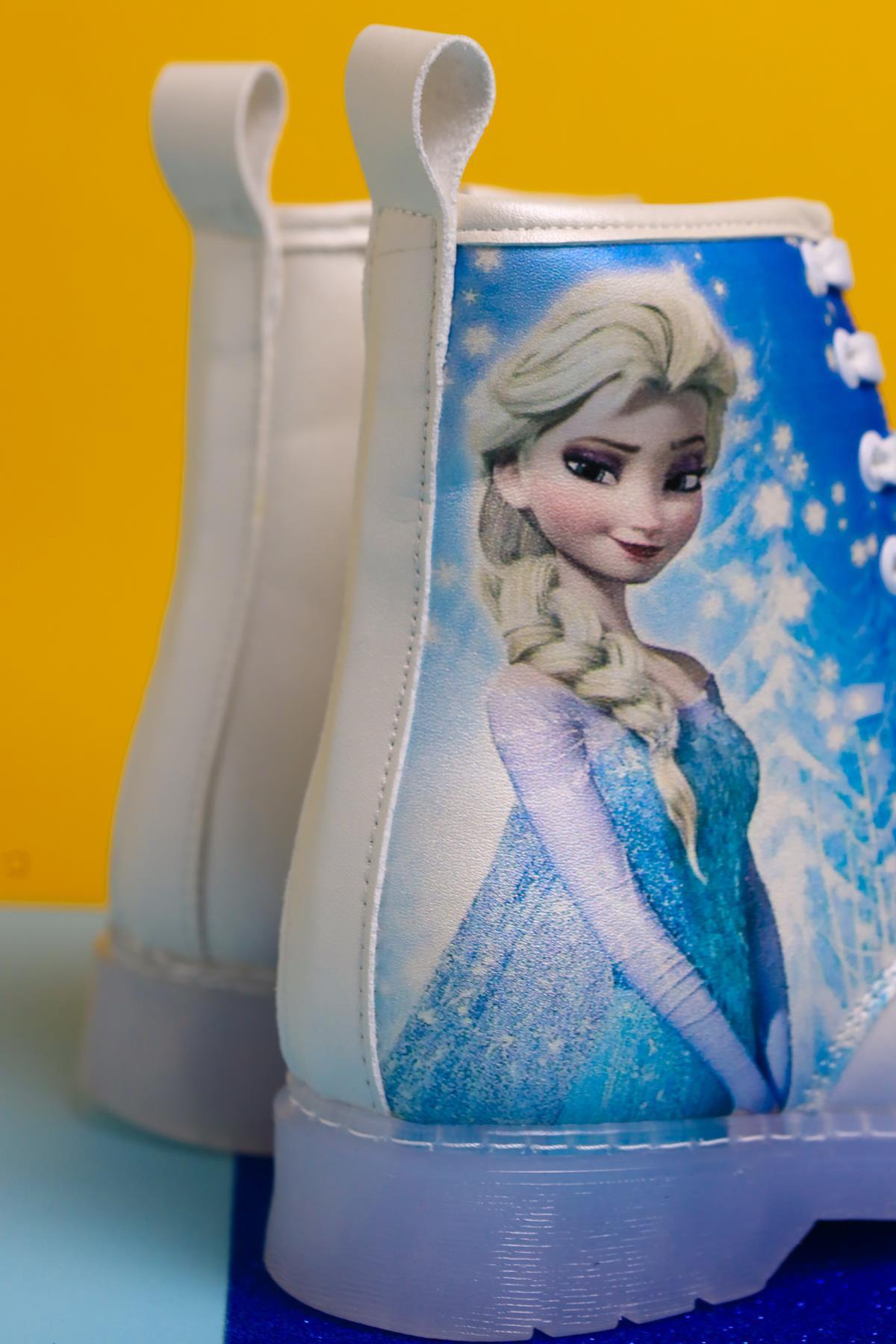 Fida Mother of Pearl Cartoon Character Print Light-Up Lace-Up Kids' Boots