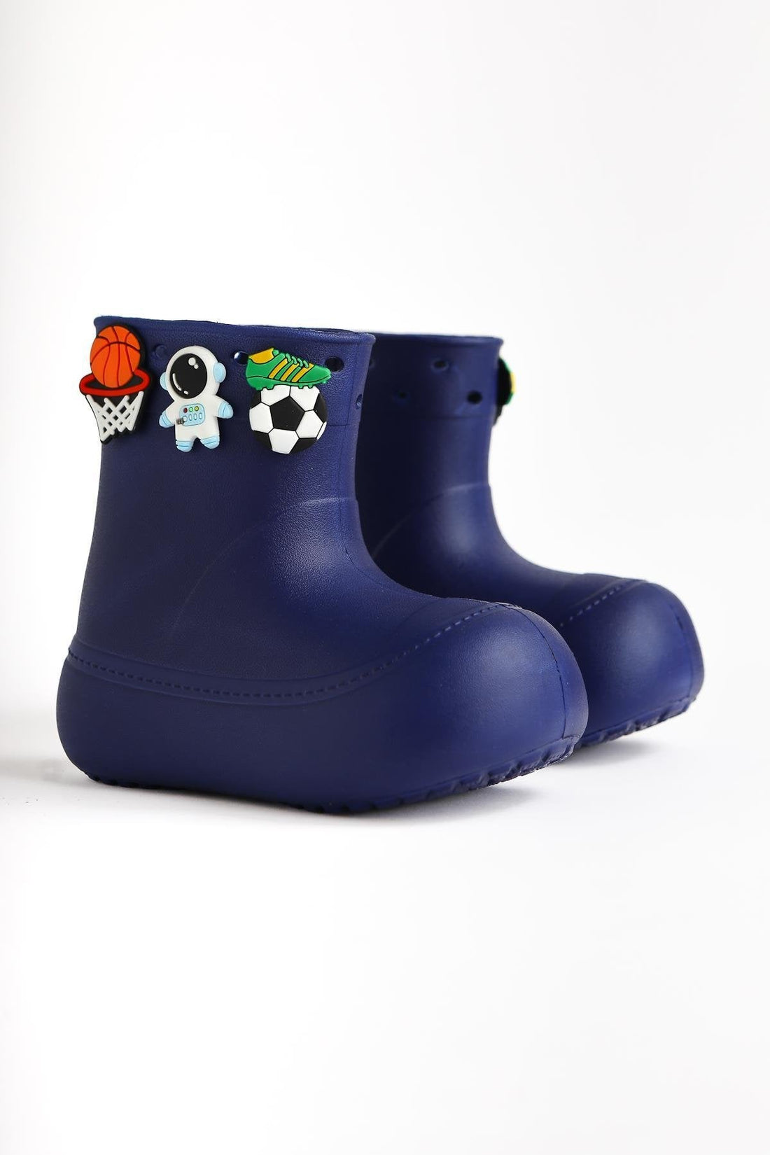 Chris Navy Pin Detail Waterproof Kids Boot