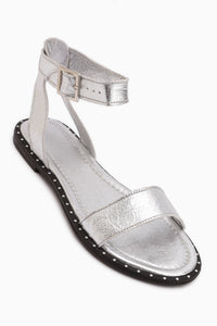 Winona Genuine Leather Silver Buckled Women’s Sandal