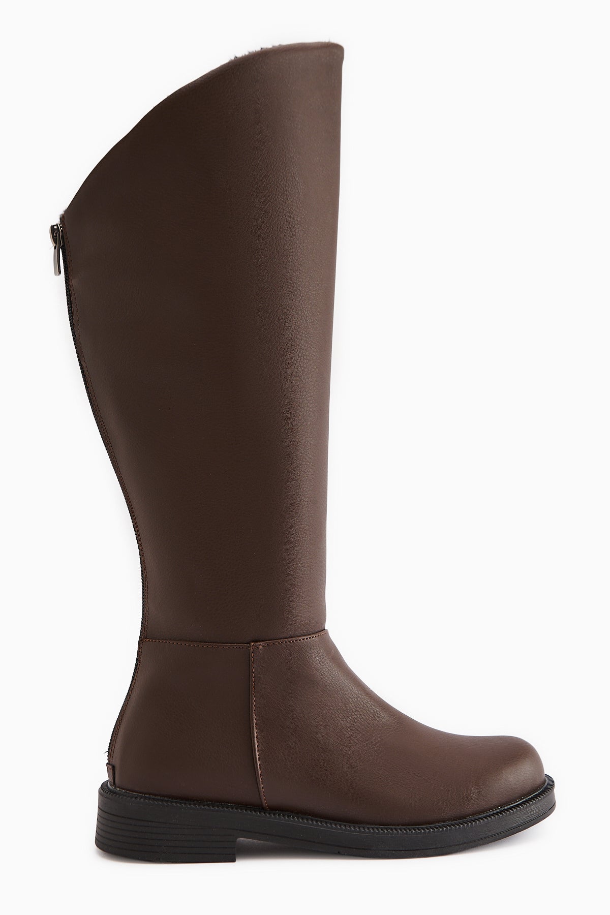 Gigi Brown Fur-Lined Foldable Zippered Boots