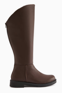 Gigi Brown Fur-Lined Foldable Zippered Boots