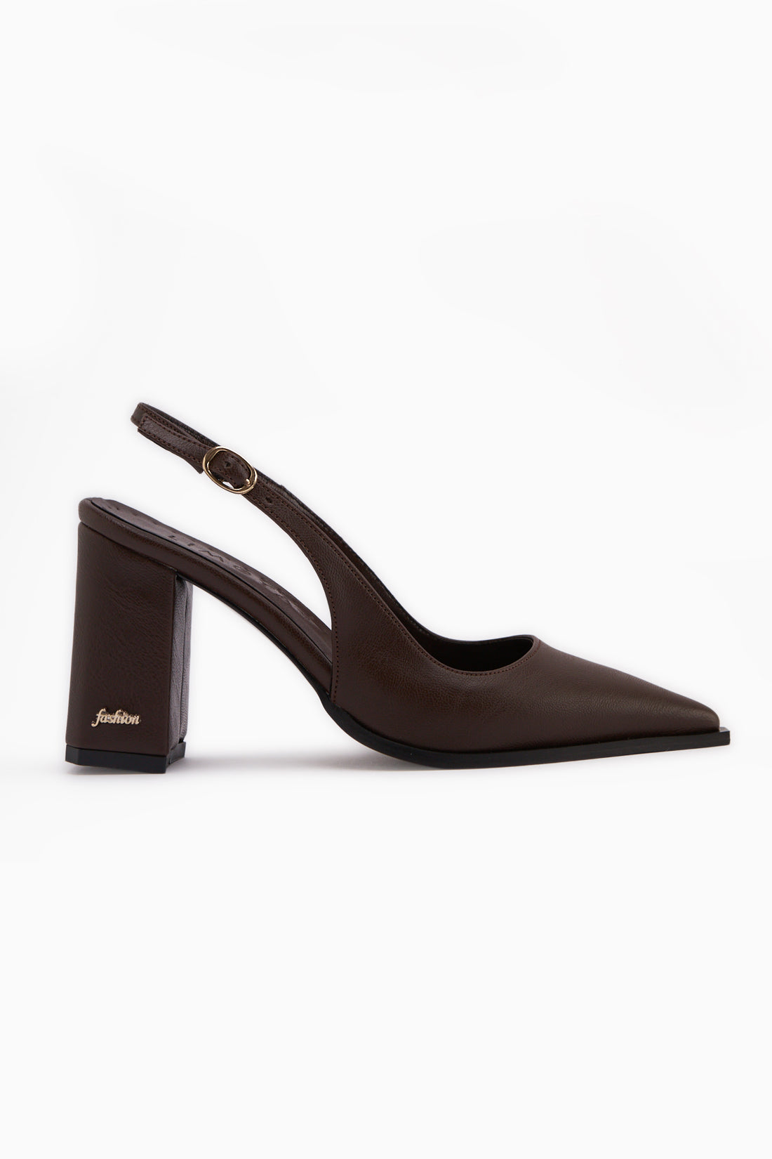 Essi Brown Closed Toe Thick Heeled Women’s Shoes