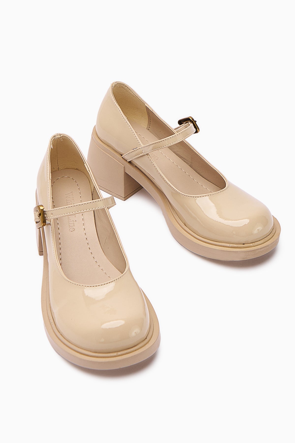 Mirka - Beige Patent Strap-Detail Loafer (Women)