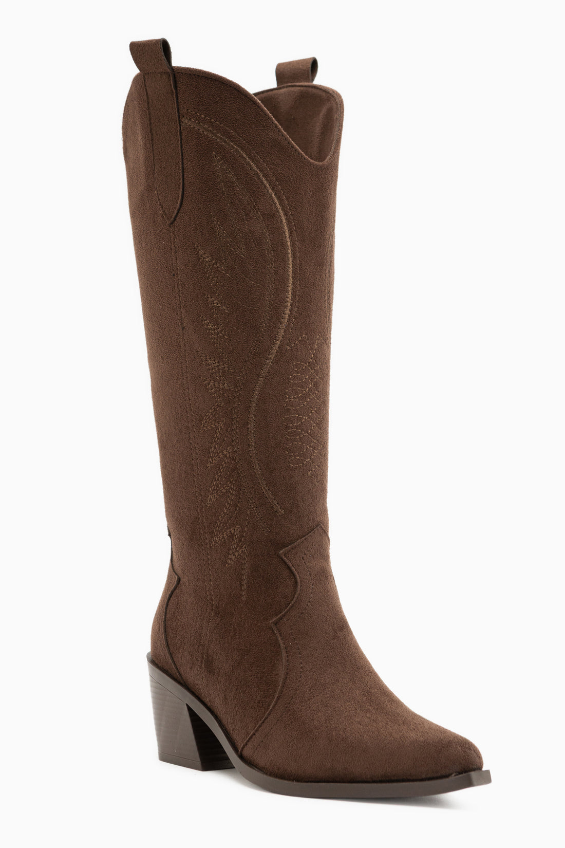 Hero Brown Suede Embroidered Cowboy Boots