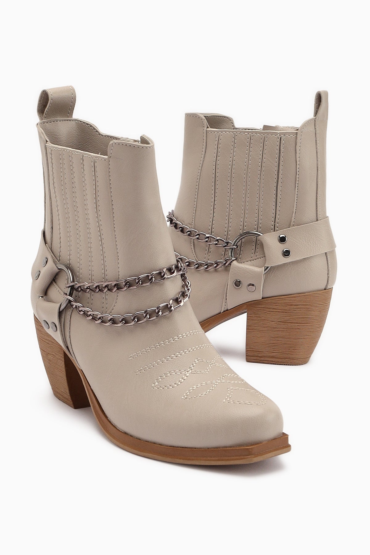 Deana Beige Embroidered Women's Western Boot