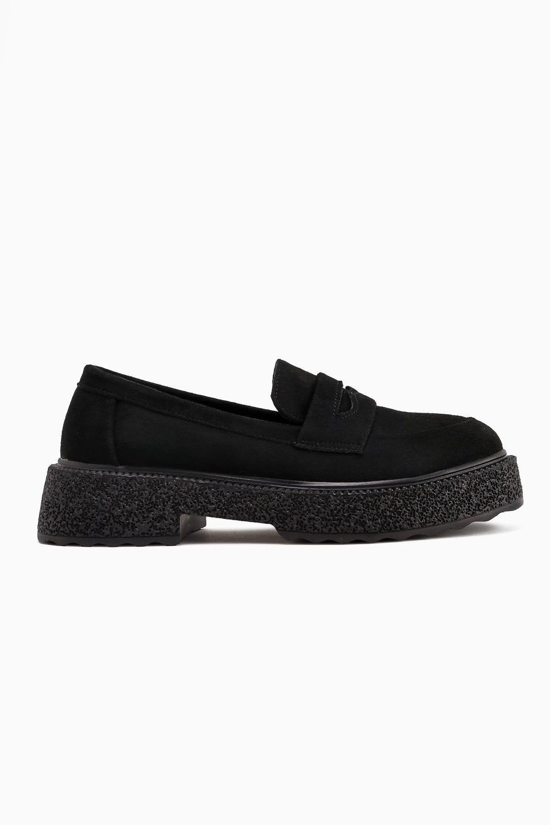 Bojan – Black Suede Vegan Material Thick-Sole Casual Shoe (Women)