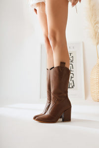 Keri Taba Asymmetric Cut Heeled Ankle Boot