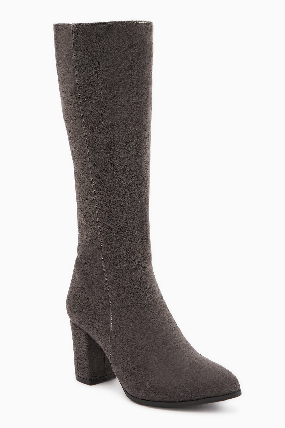 Tatum Gray Pointed Toe Mid Heeled Boots