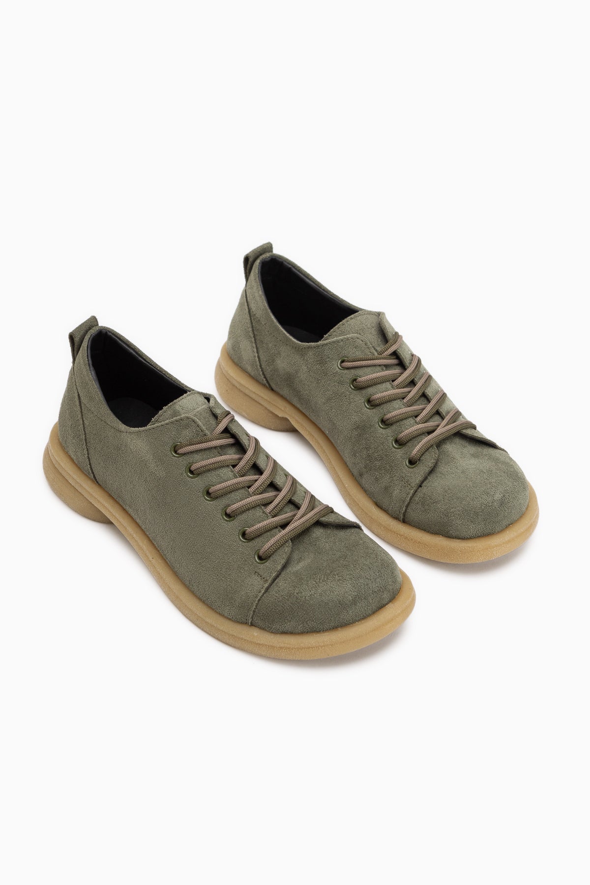 Estella Green Suede Lace-Up Casual Women’s Shoes