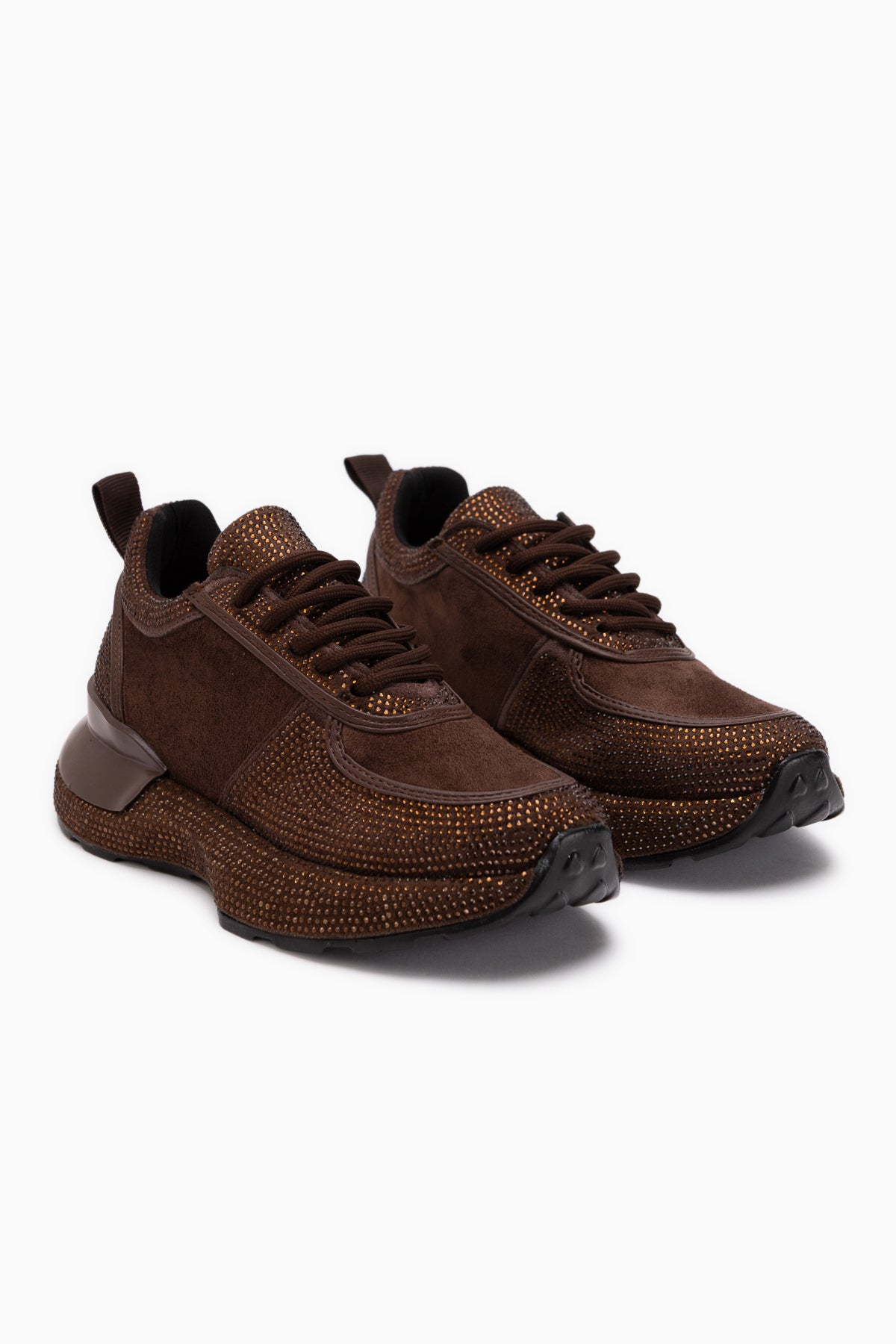 Helena Brown Suede Stone Detailed Women’s Sneakers
