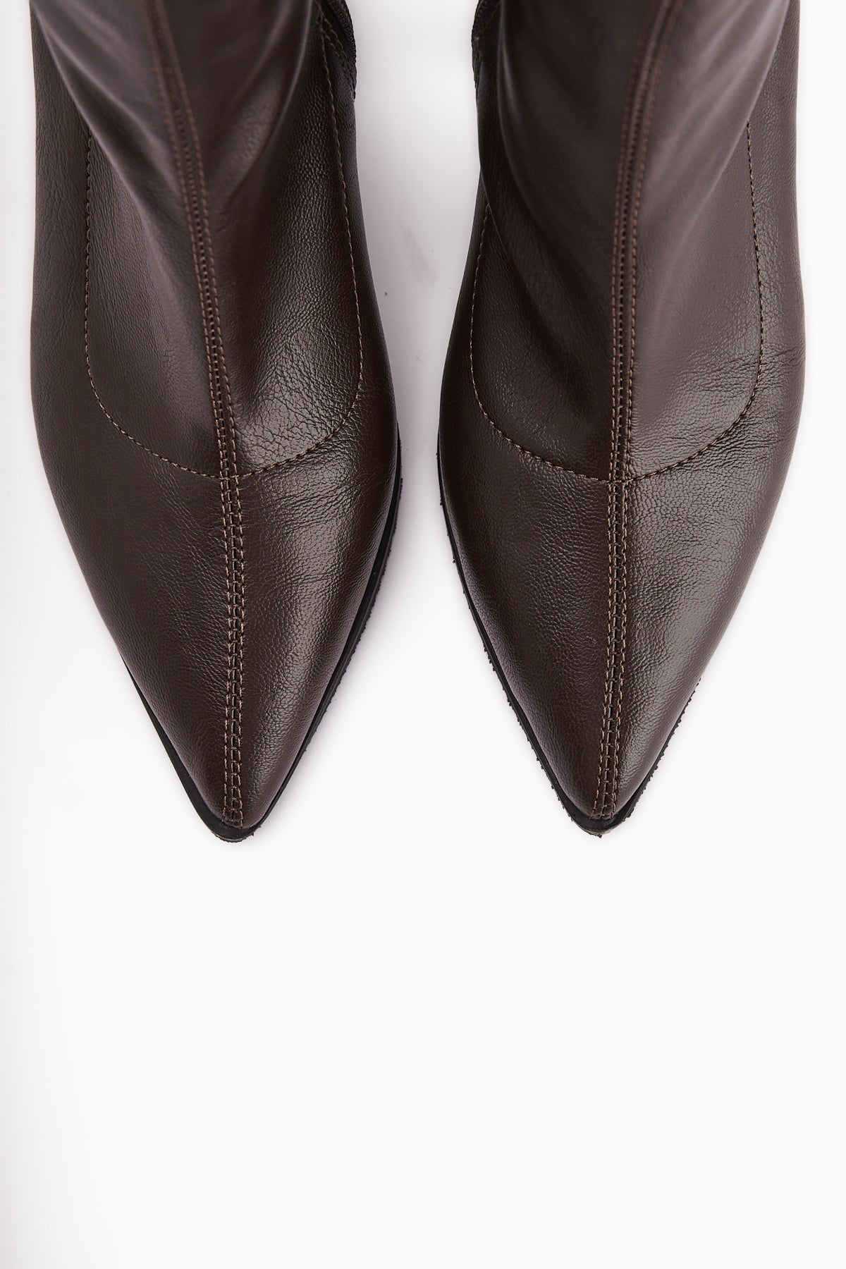 Susy – Brown Stretch Block Heel Boot (Women)