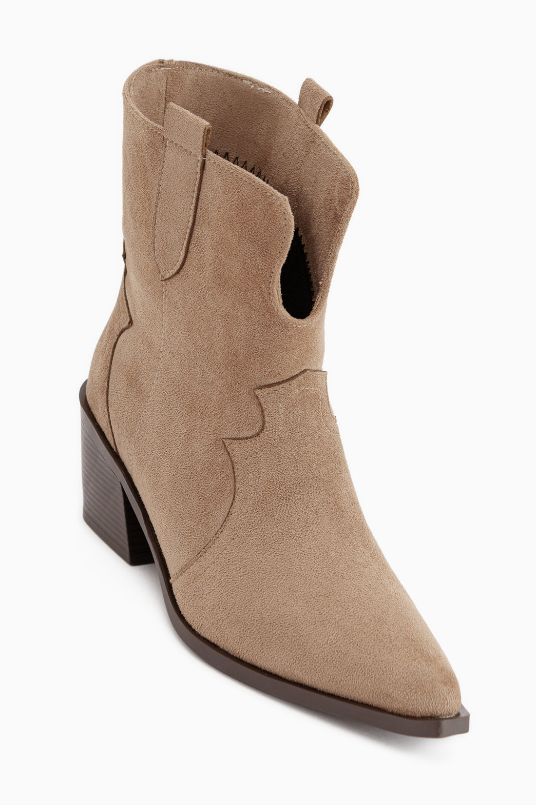 Erica Beige Suede Heeled Western Women’s Boots