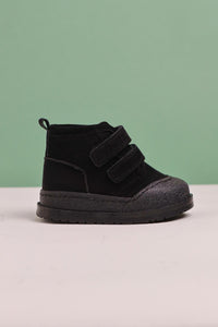 Heddy Black Suede Velcro Baby Boots