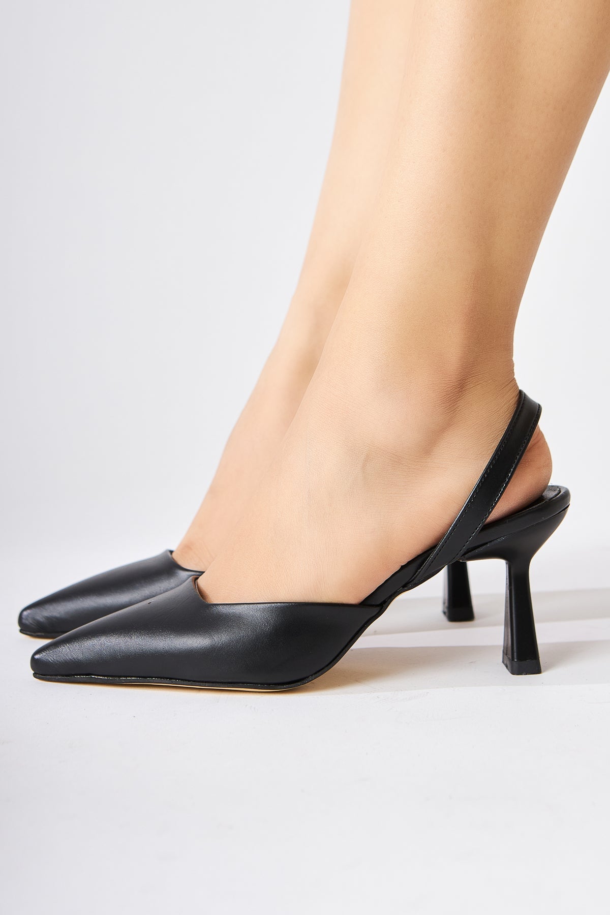 Maddy Black Pointed-Toe High Heel Sandal
