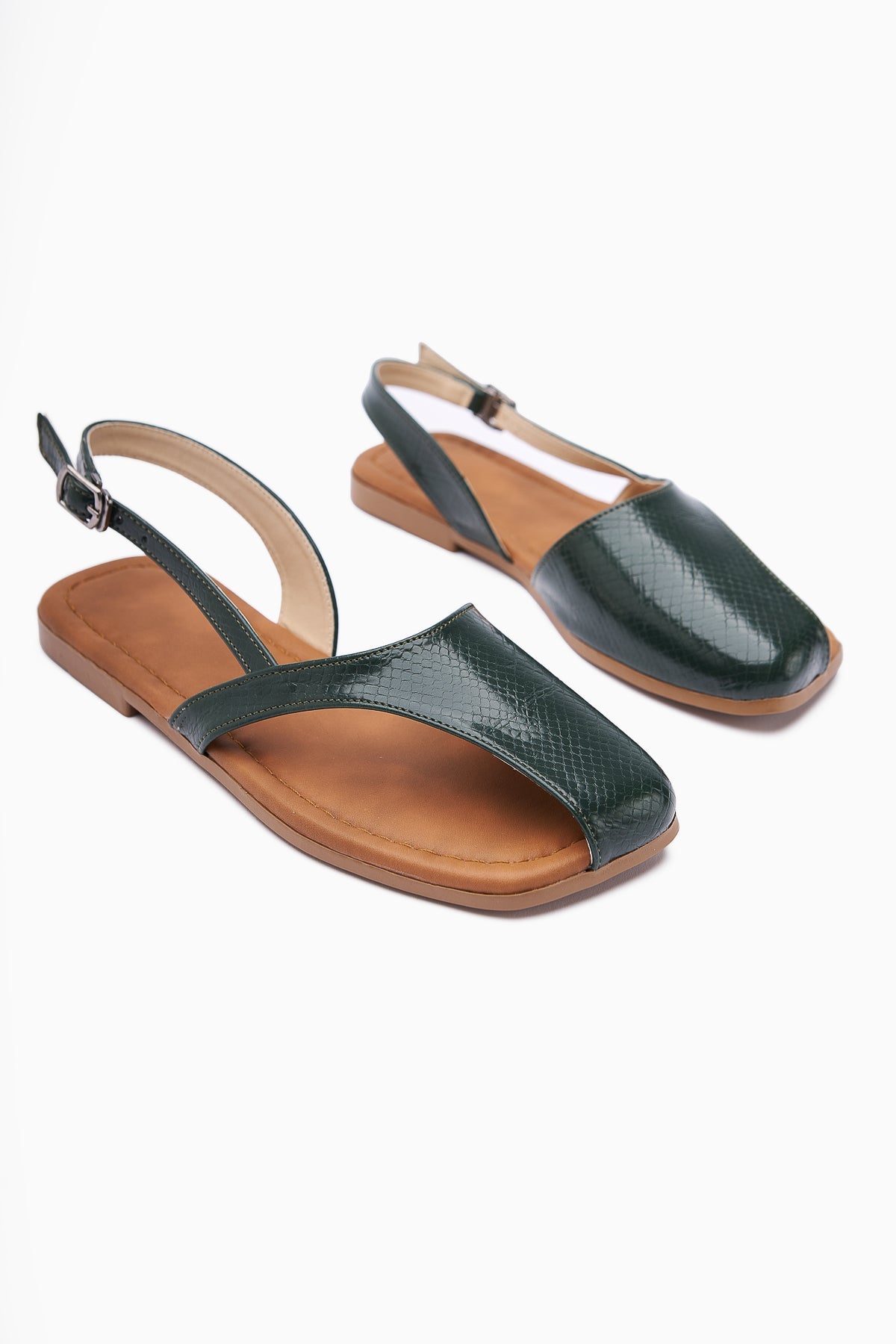Agnez Green Belt Detailed Women's Sandal
