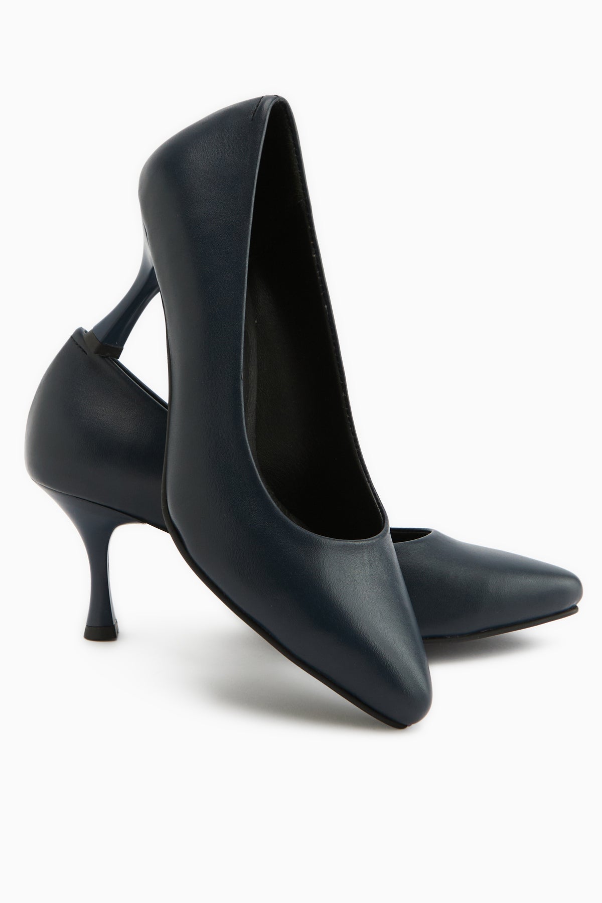 Genuine Leather Kiara Navy Women’s Heeled Shoes Stiletto