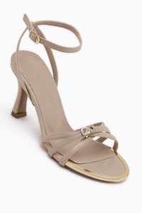 Jessy Beige Buckled Women’s Heeled Shoes