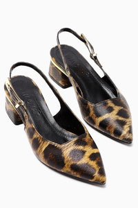 Nadiya Leopard Print Buckled Women’s Heeled Shoes